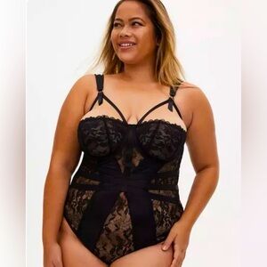 Torrid Satin and Lace Bodysuit